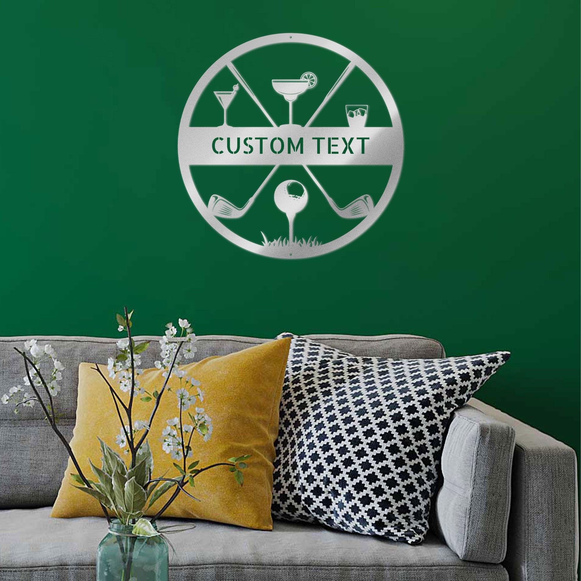 Golf 19th Hole Custom Name Metal Art Wall Sign - Mallard Moon Gift Shop