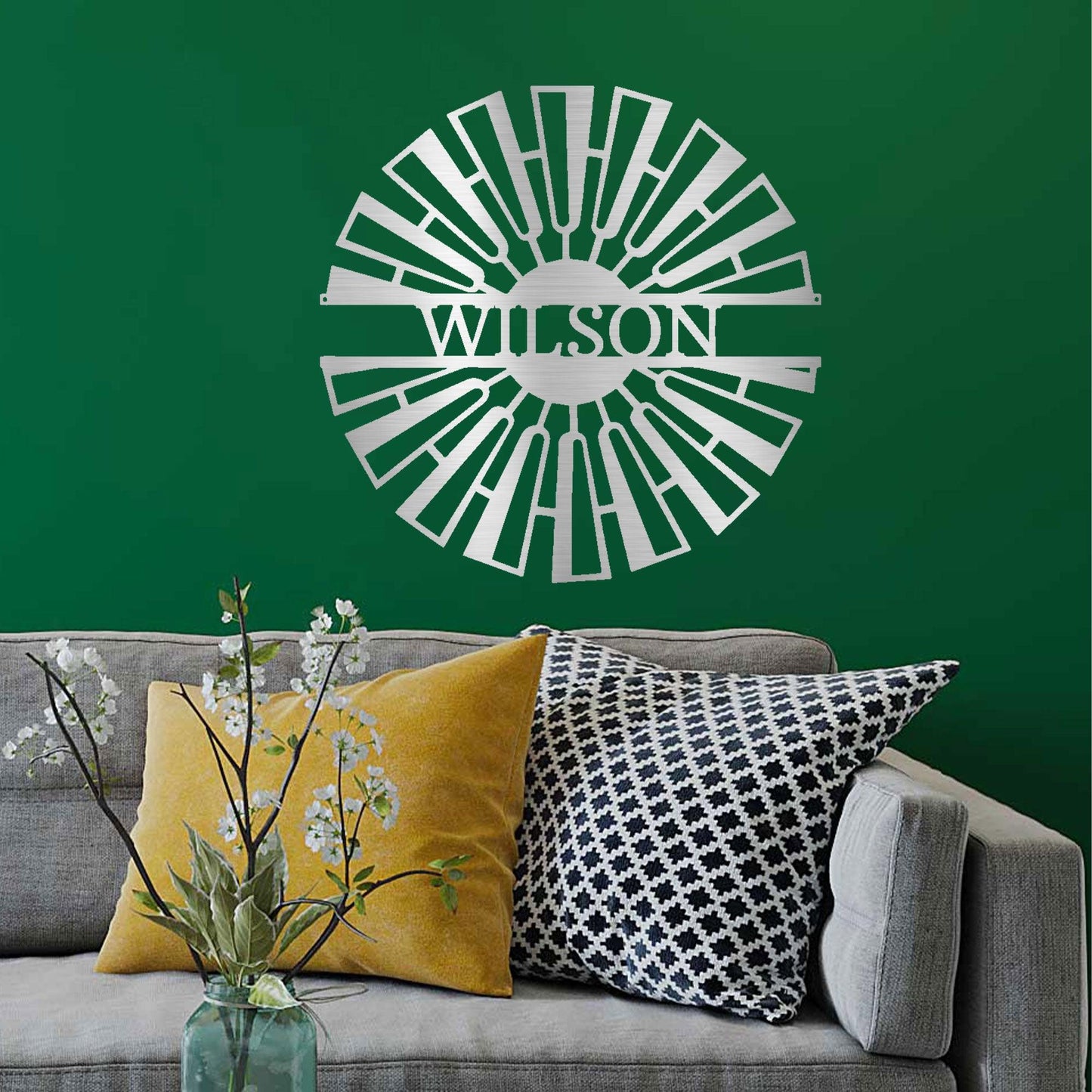 Windmill Custom Name Steel Wall Sign Metal Art - Mallard Moon Gift Shop
