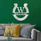 Horseshoe Custom Name and Initial Metal Art Wall Sign