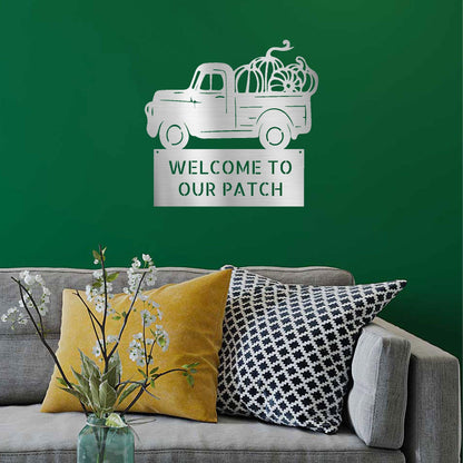 Country Truck Custom Monogram Indoor Outdoor Steel Wall Sign - Mallard Moon Gift Shop