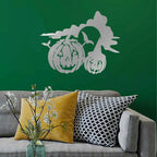 Spooky Halloween Pumpkins Metal Wall Art Sign