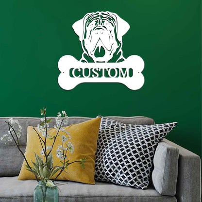 Mastiff Dog Custom Name Metal Art Wall Sign - Mallard Moon Gift Shop