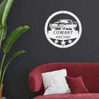Classic Sports Car Personalized Garage Workshop Man Cave Steel Wall Sign