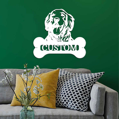 Golden Retriever Dog Custom Name Metal Art Wall Sign - Mallard Moon Gift Shop