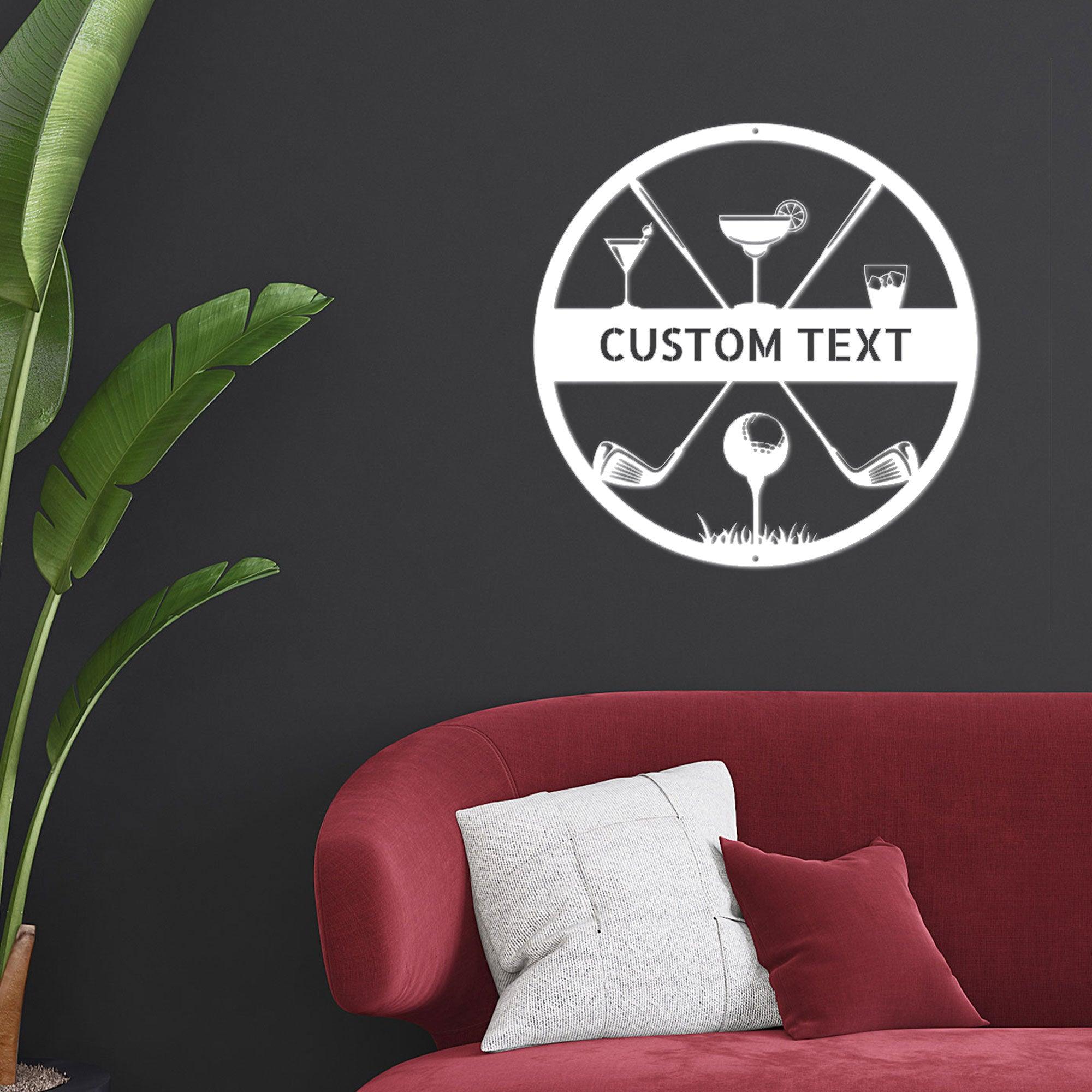 Golf 19th Hole Custom Name Metal Art Wall Sign - Mallard Moon Gift Shop