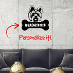 Yorkshire Terrier Dog Custom Name Metal Art Wall Sign