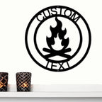 Campfire Custom Monogram Indoor Outdoor Steel Wall Sign Metal Art Home Décor