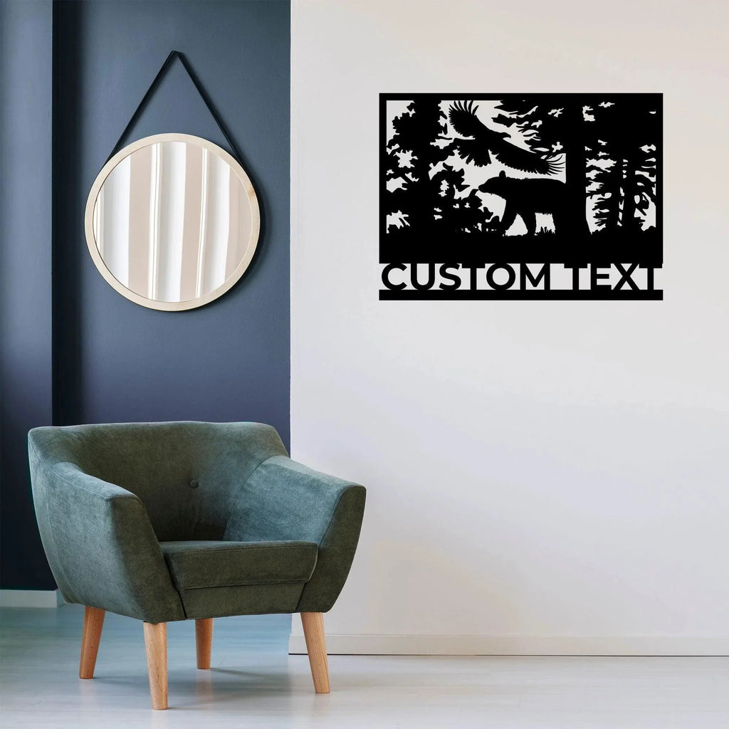 Bear and Eagle Custom Metal Wall Art
