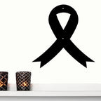 Cancer Awareness Ribbon Metal Wall Art Sign