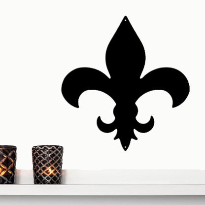 Fleur de Lis Metal Art Wall Sign - Mallard Moon Gift Shop