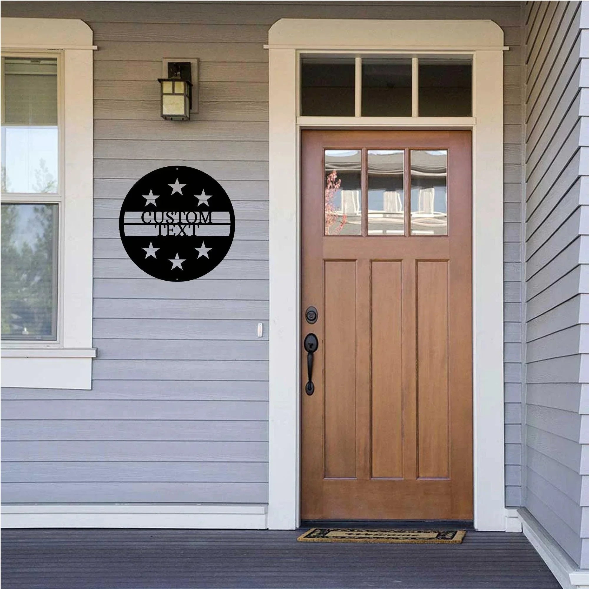 Personalized Six Star Round Metal Art Wall Sign