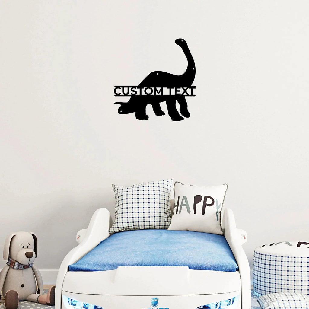 Dinosaur Brachiosaurus Personalized Metal Wall Art Sign