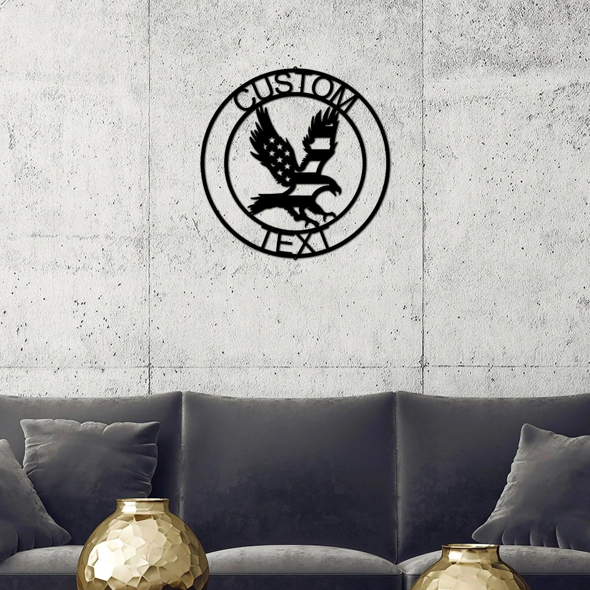 Eagle Personalized Patriotic Metal Art Wall Sign