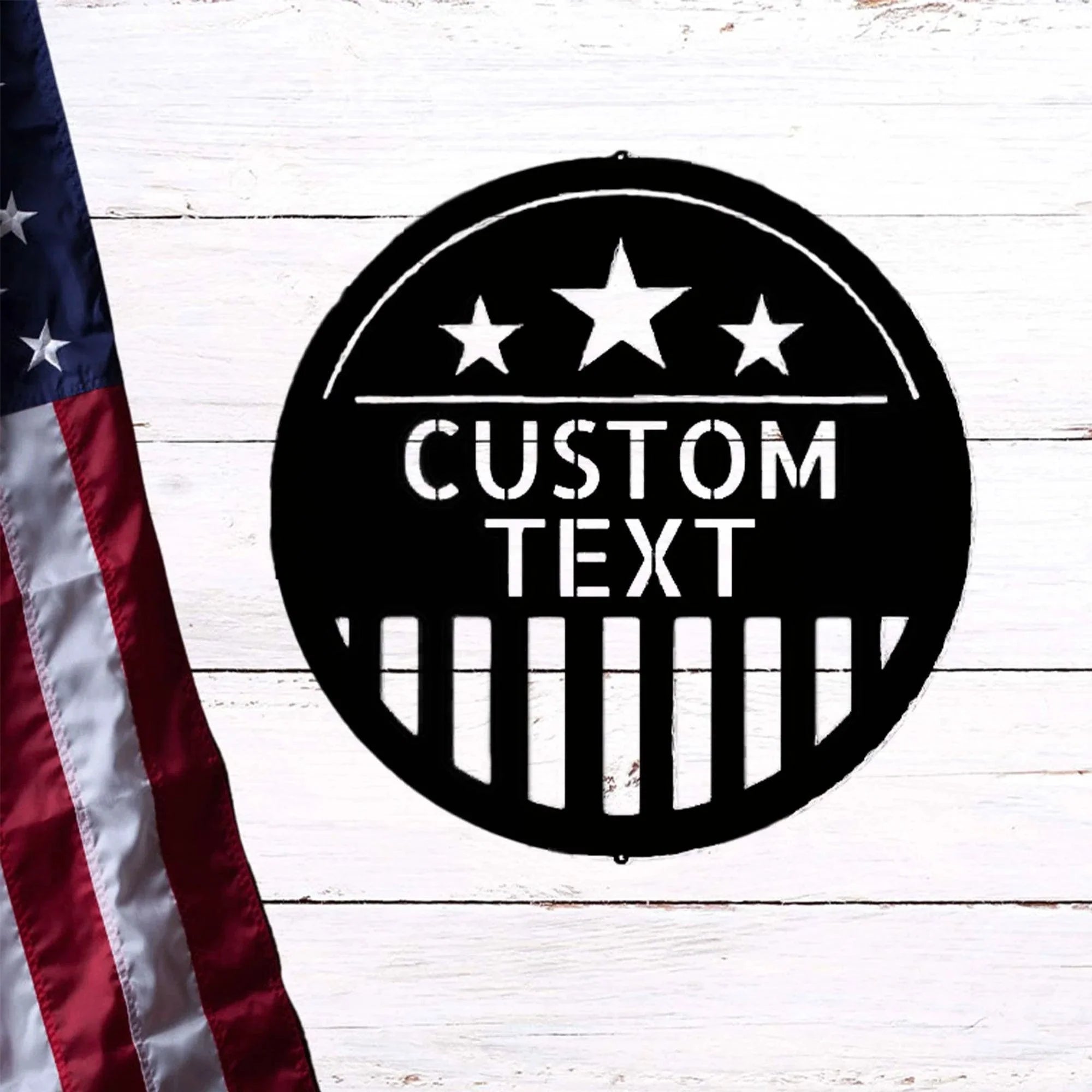 American Plaque Personalized Name Metal Art Wall Sign Patriotic Decor