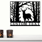 Deer in Woods Personalized Metal Art Wall Sign