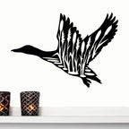 Duck in Flight with Cattails Metal Art Wall Sign