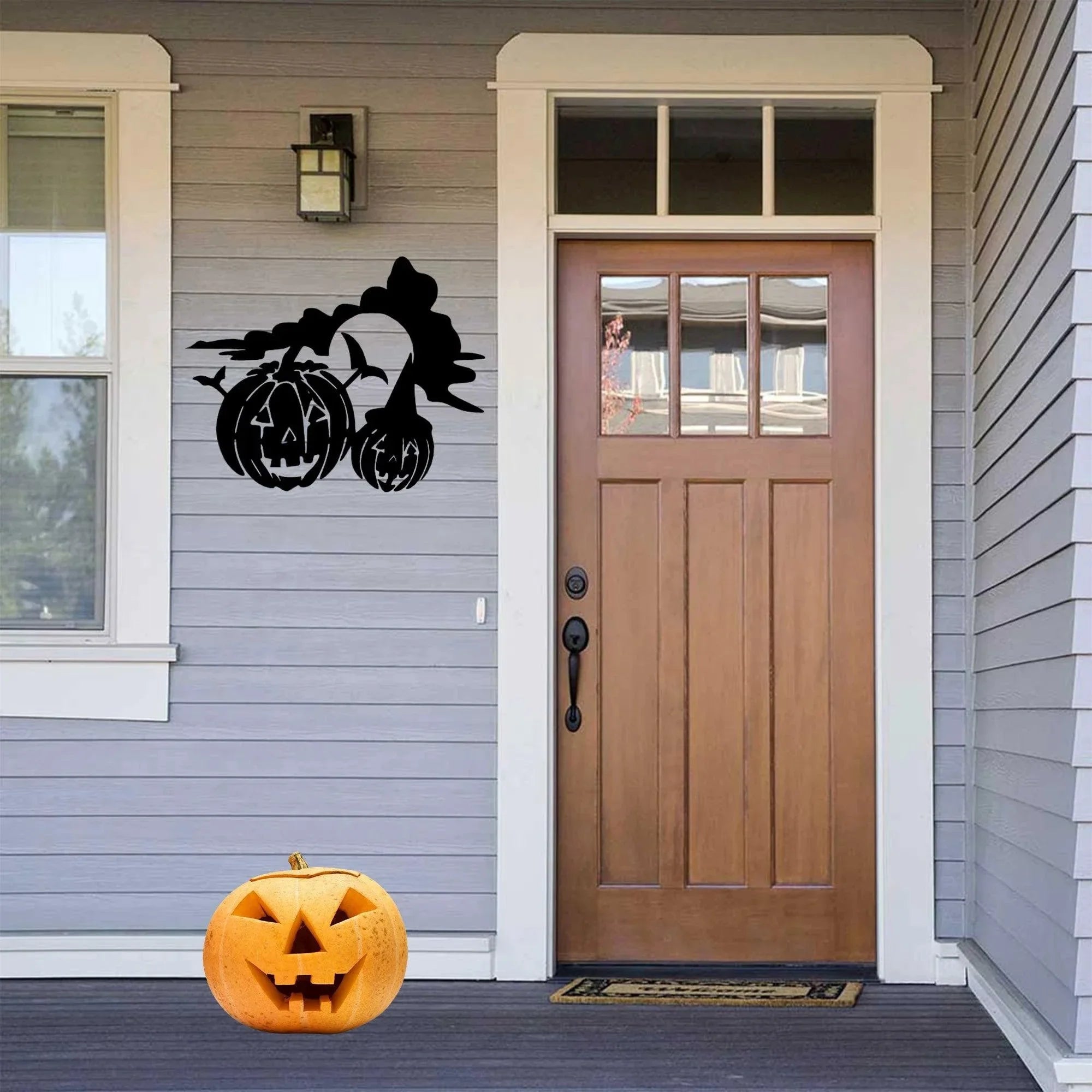 Spooky Halloween Pumpkins Metal Wall Art Sign