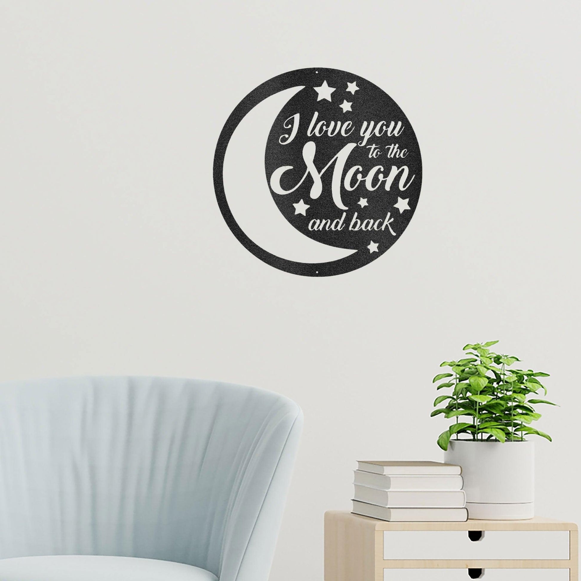 I Love You To the Moon and Back Indoor Outdoor Steel Wall Sign - Mallard Moon Gift Shop
