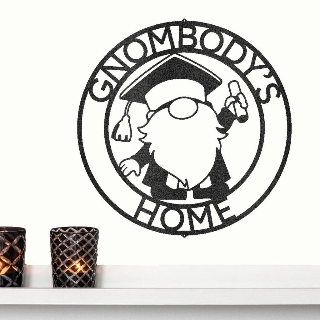 Gnome Ring Custom Monogram Metal Art Wall Sign