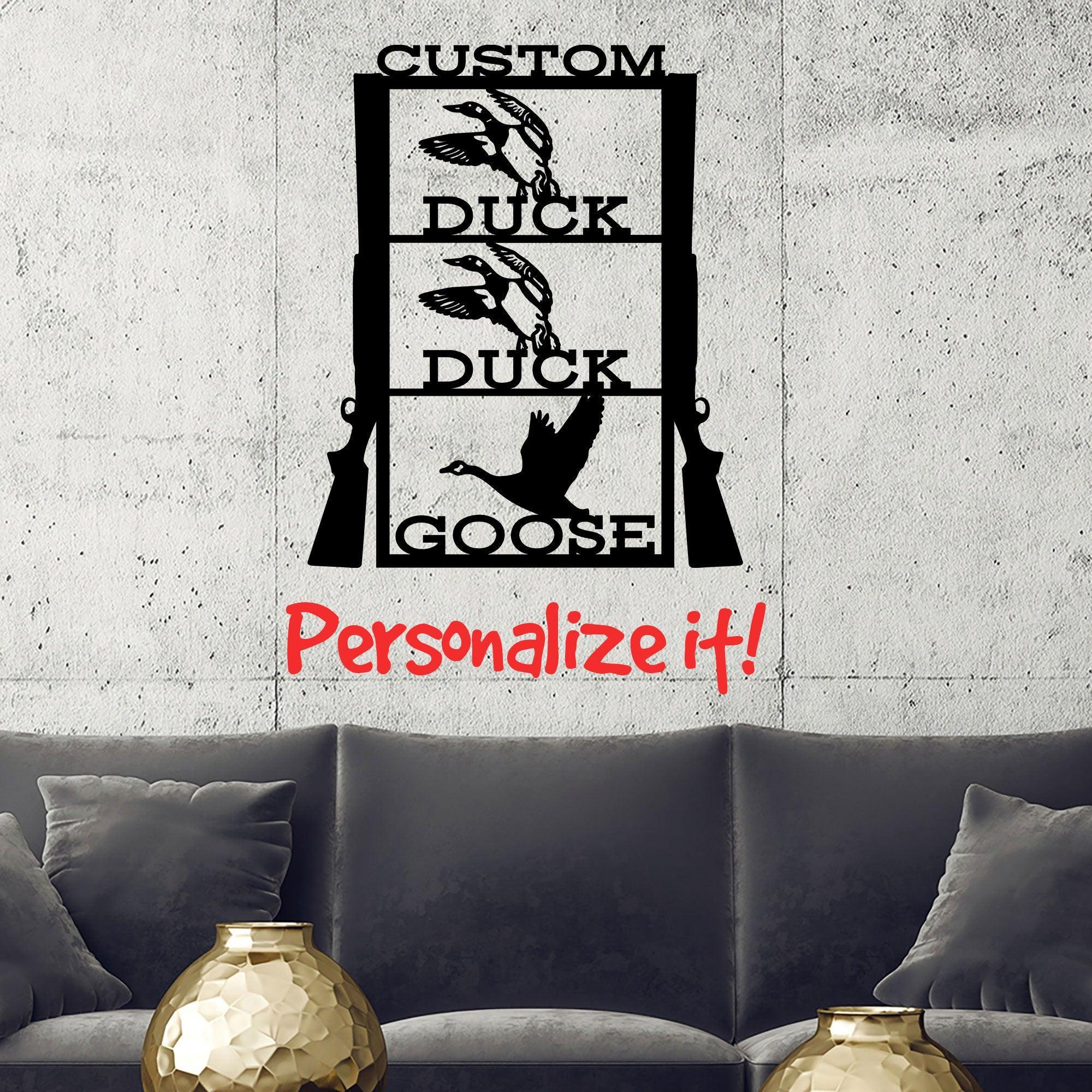 Duck Duck Goose Custom Name Metal Wall Art