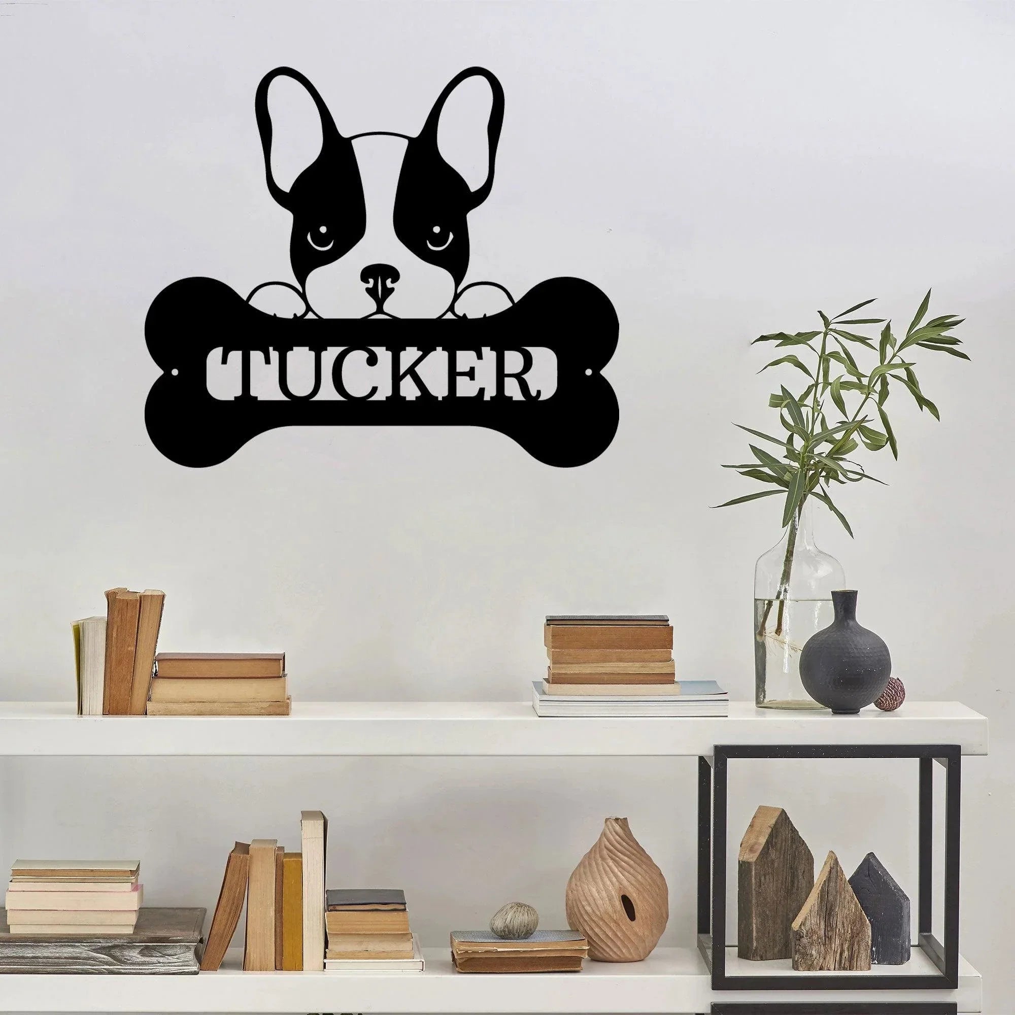 French Bulldog Custom Name Metal Art Wall Sign