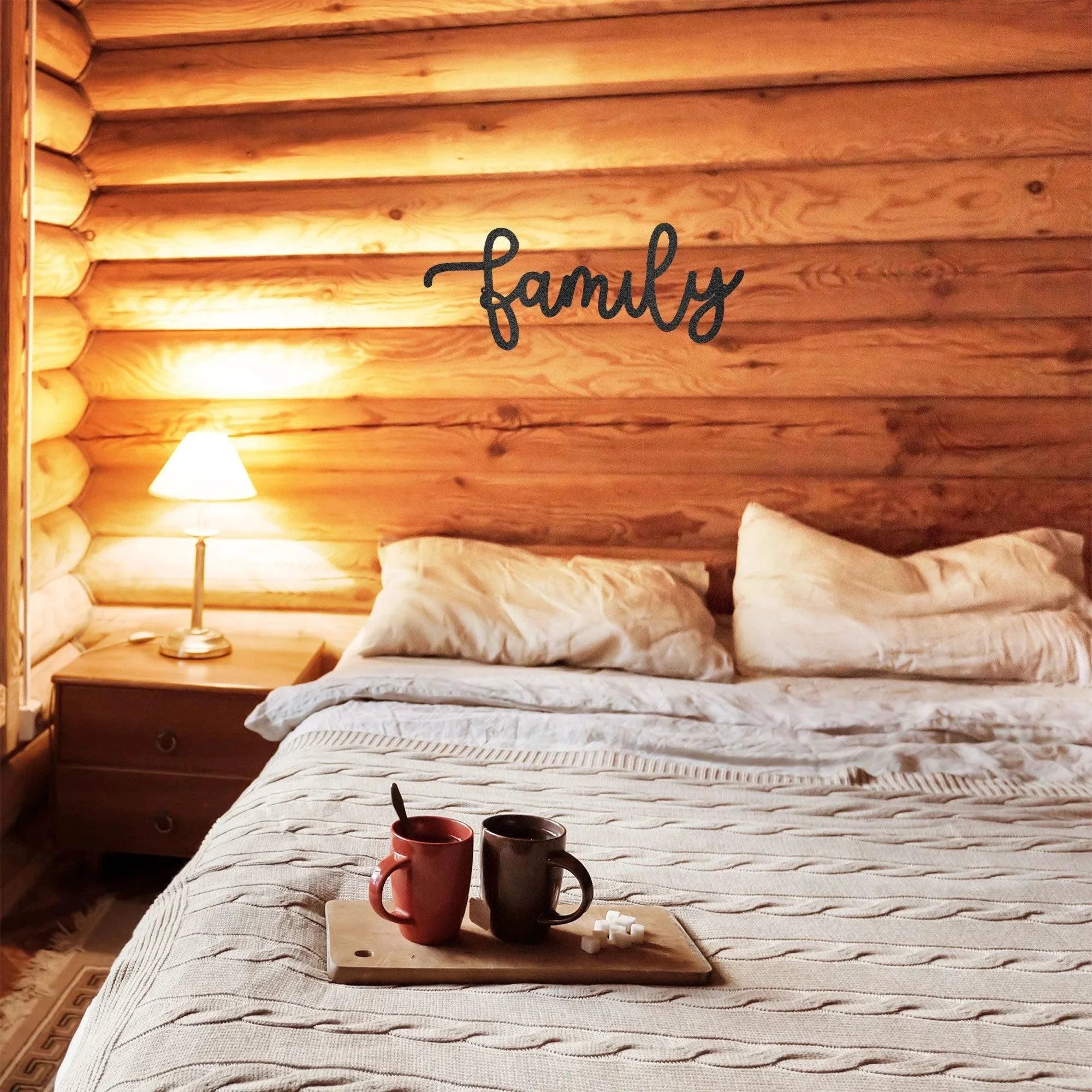 Family Script Indoor Outdoor Metal Wall Art
