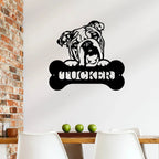 Bulldog Custom Name Metal Art Wall Sign