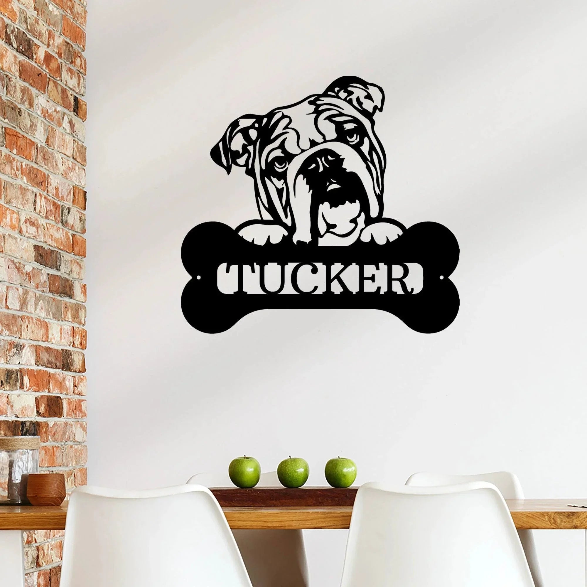 Bulldog Custom Name Metal Art Wall Sign