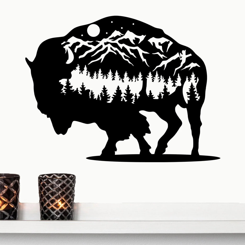 Bison Metal Art