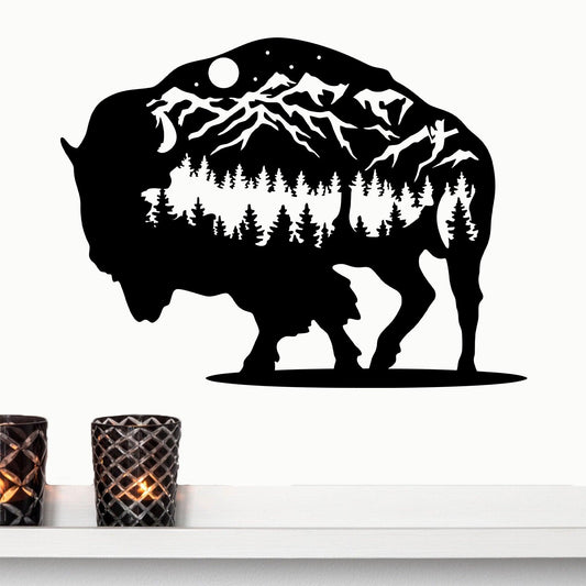 Bison Metal Art - Mallard Moon Gift Shop