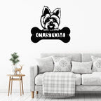 Yorkshire Terrier Dog Custom Name Metal Art Wall Sign