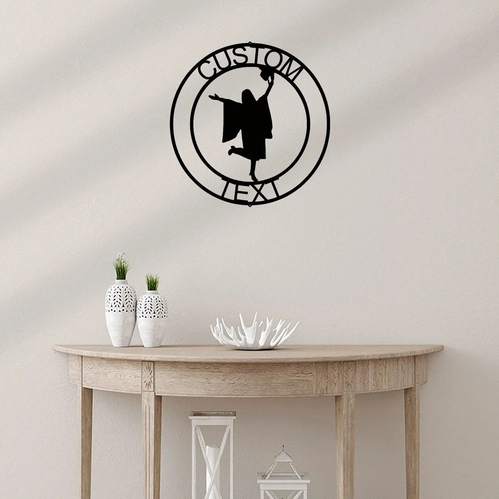 Female Graduate Custom Name Metal Art Wall Sign