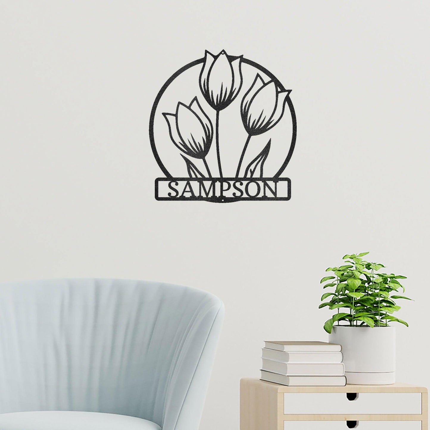 Wild Tulip Custom Name Metal Wall Art - Mallard Moon Gift Shop