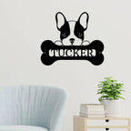 French Bulldog Custom Name Metal Art Wall Sign