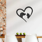 Pet Love Dog and Cat Heart Indoor Outdoor Steel Sign