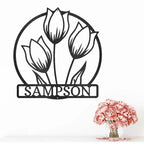 Wild Tulip Custom Name Metal Wall Art