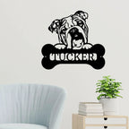 Bulldog Custom Name Metal Art Wall Sign