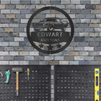 Classic Sports Car Personalized Garage Workshop Man Cave Steel Wall Sign