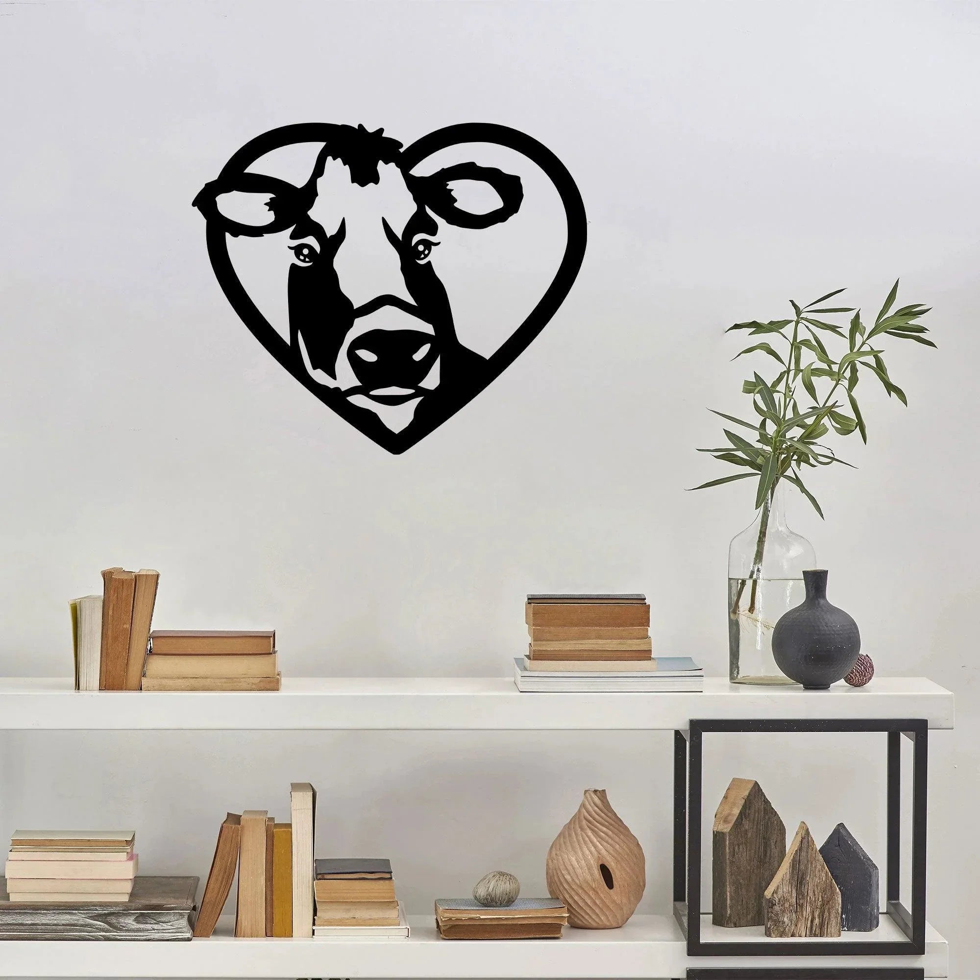I Love Cows Metal Art Wall Sign