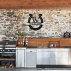 Horseshoe Custom Name and Initial Metal Art Wall Sign