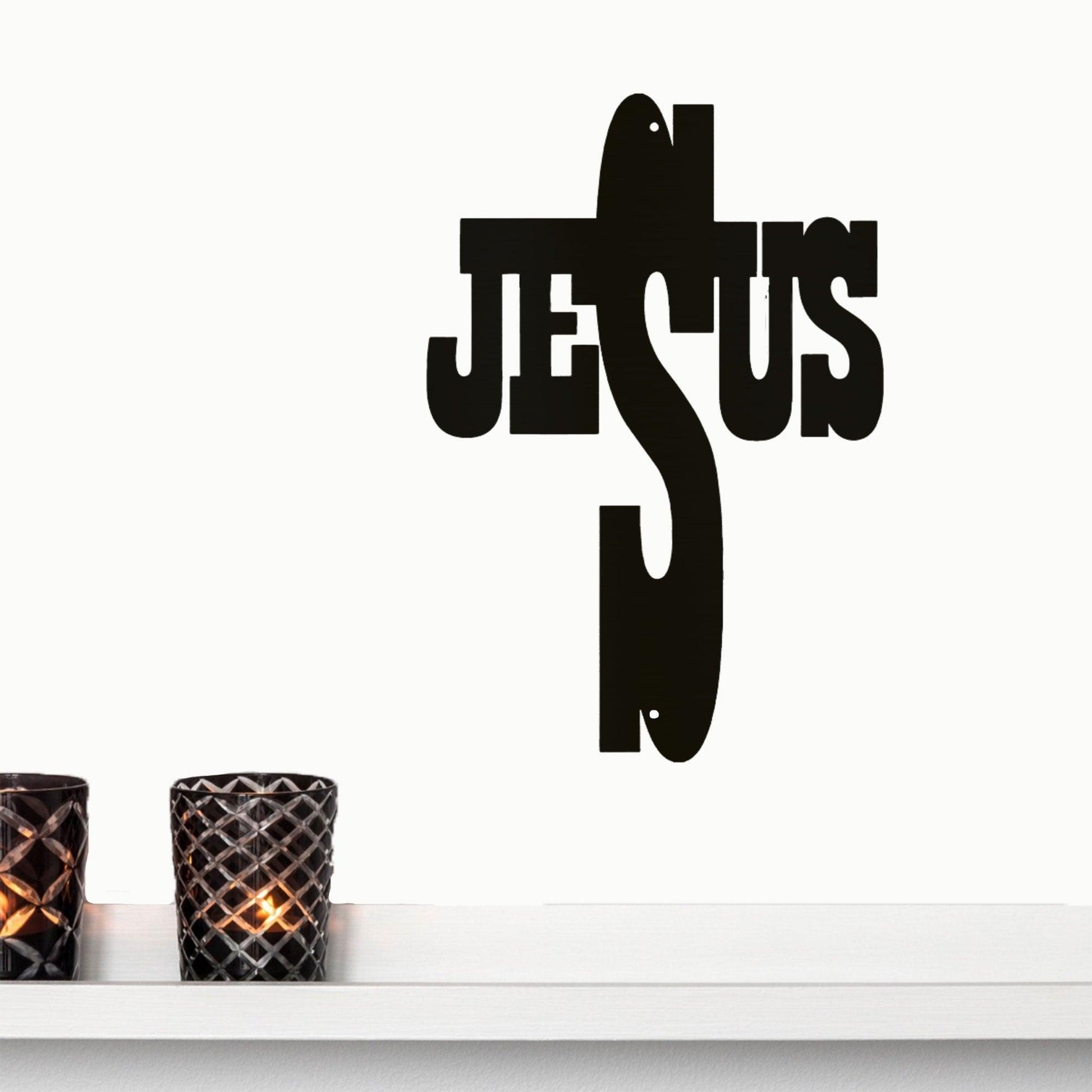 Jesus Cross Metal Art Steel Sign - Mallard Moon Gift Shop