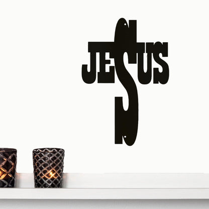 Jesus Cross Metal Art Steel Sign - Mallard Moon Gift Shop