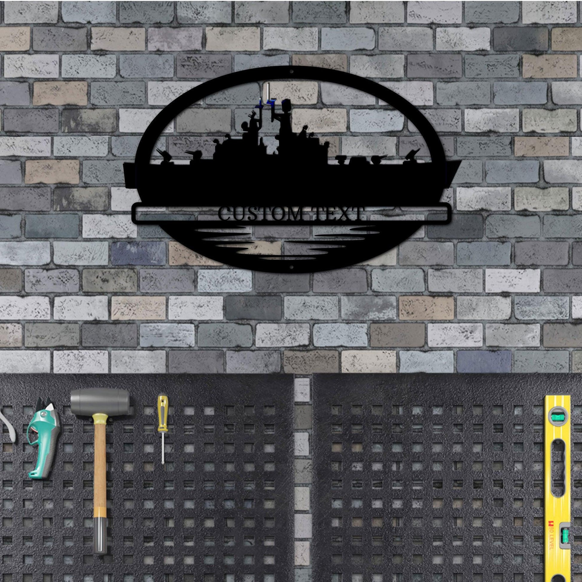 Navy Battleship USS South Carolina Silhouette Custom Metal Art Wall Sign - Mallard Moon Gift Shop