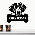 St. Bernard Dog Custom Name Metal Art Wall Sign