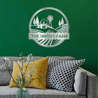 Farm Scene Custom Name Steel Wall Sign Metal Art
