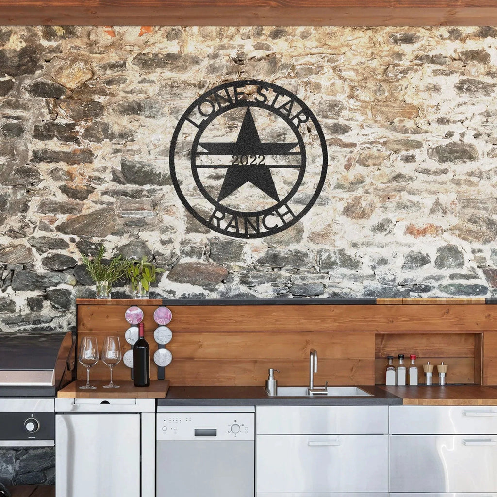 Lone Star Custom Name Metal Wall Art