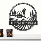 Farm Scene Custom Name Steel Wall Sign Metal Art