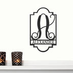 Regal Monogram Custom Name and Initial Metal Wall Art