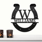 Horseshoe Custom Name and Initial Metal Art Wall Sign