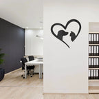 Pet Love Dog and Cat Heart Indoor Outdoor Steel Sign
